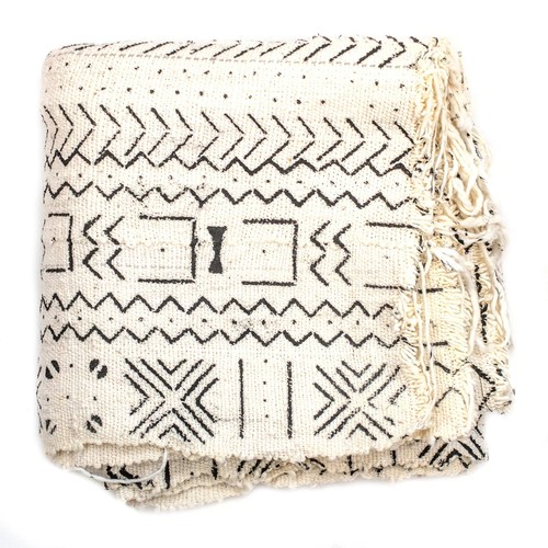 White bogolan mali mud cloth - bogolan,